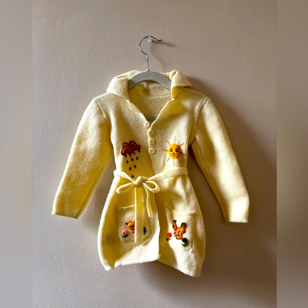 Vintage Kids Sweater | Tie Waist | Sz 12 mo
